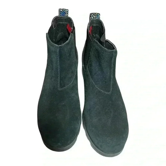 Sorel Women's Black Suede Iridescent Waterproof Booties Size 5 Preowned - Picture 2 of 11